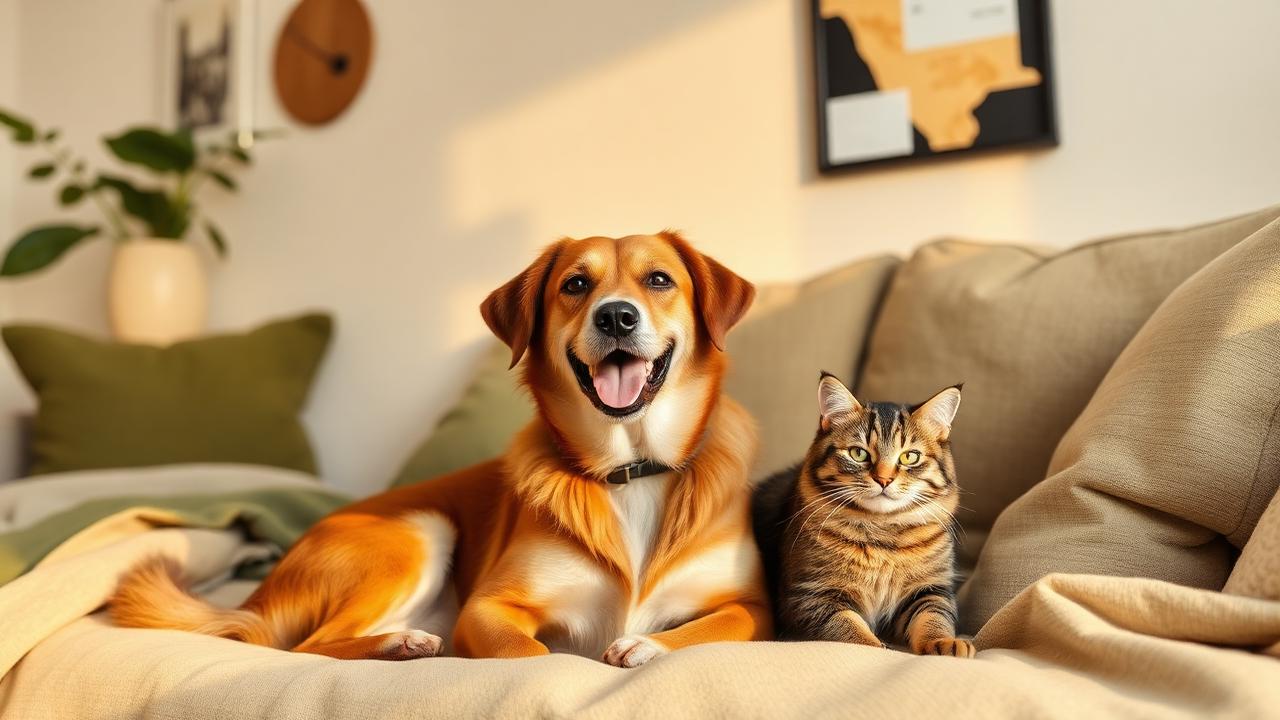 Chien à la peau apaisée dans une ambiance douce